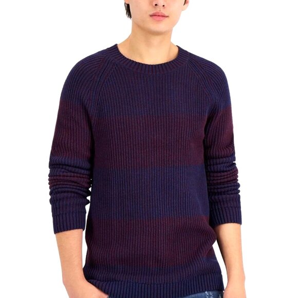 New INC International Concepts Blue & Maroon Ribbed Crewneck INC Sweate… - Picture 5 of 6